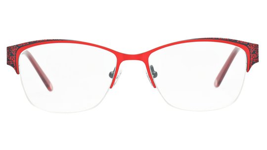 Lunettes de vue Baïa Femme Rouge Rectangle Baa2007 Face