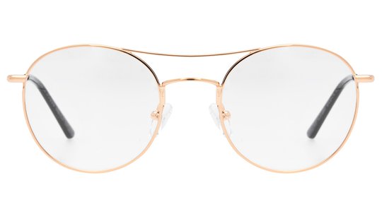 Lunettes de vue Signature Krys Femme Or Ronde Kor2101 Face