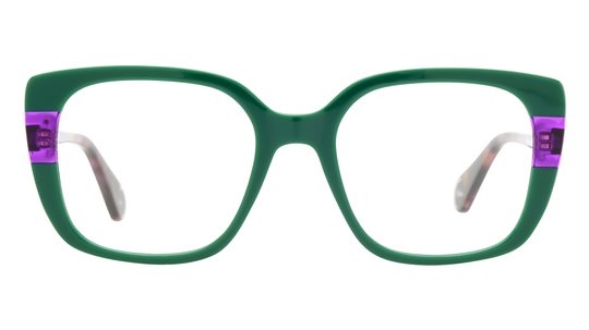 Lunettes de vue WOOW Femme Vert Carré Shineon2 Face